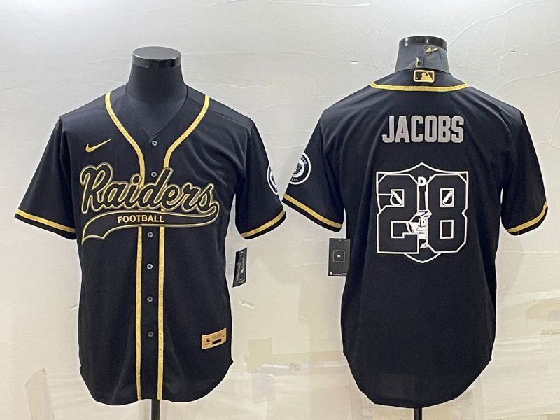 Men Oakland Raiders #28 Jacobs Black Gold 2022 Nike Co branded NFL Jersey